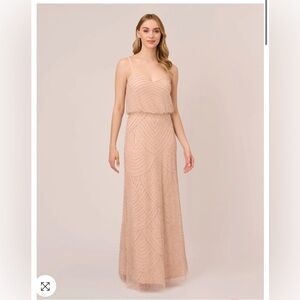Adrianna Papell
ART DECO BEADED BLOUSON GOWN IN BLUSH size 8P